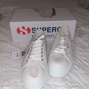 White size 39 (USW8) superga platform shoes!